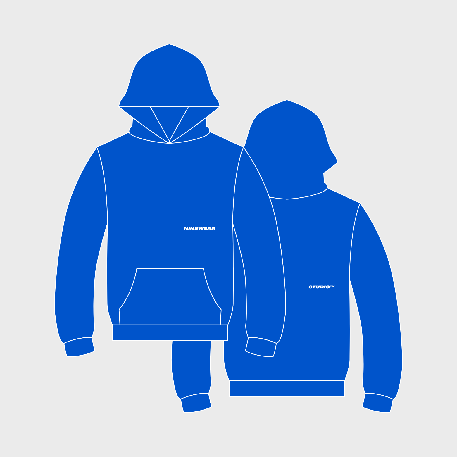 LE FRONBACK HOODIE - BLEU